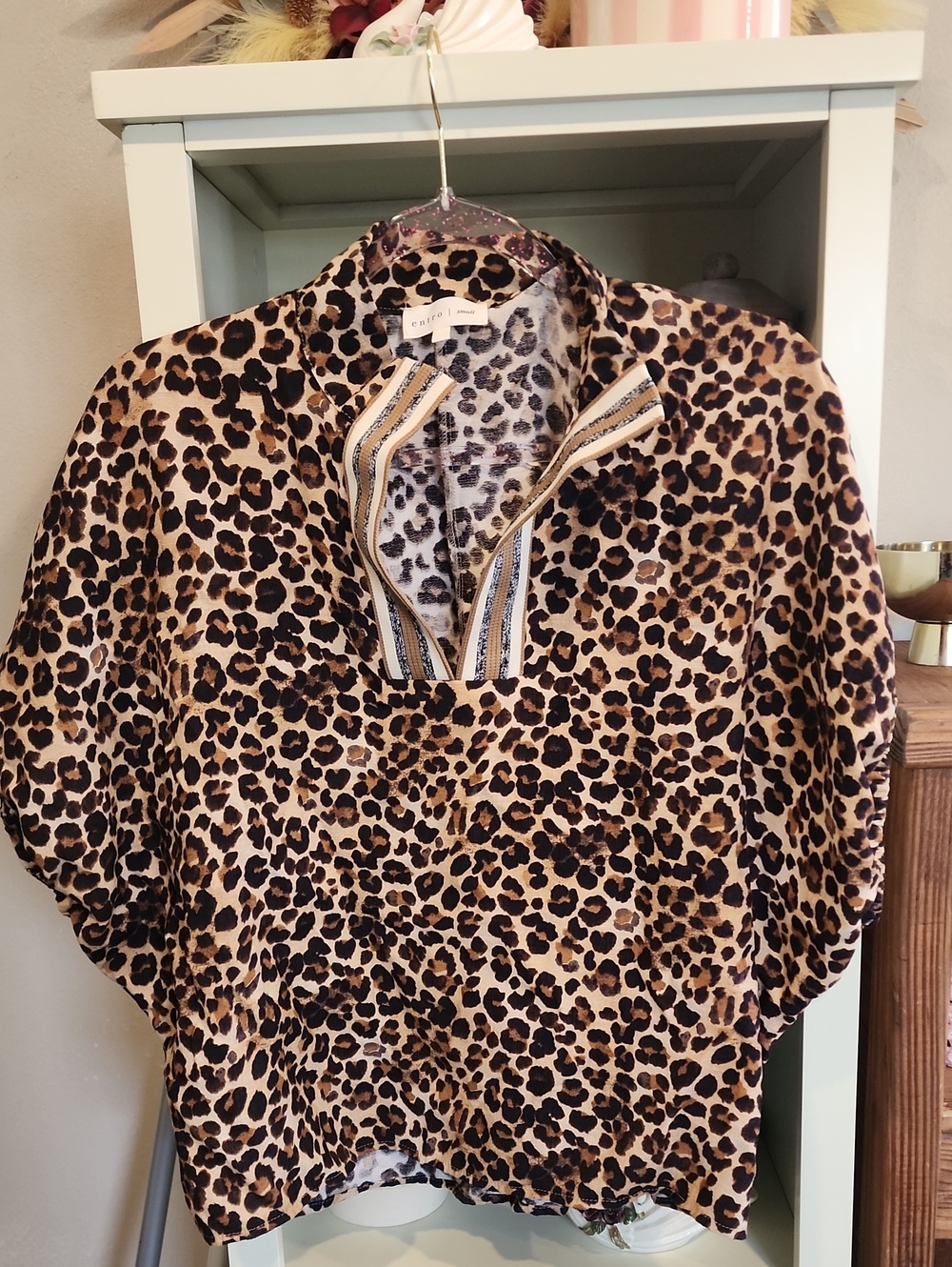 entro Leopard-Print Bomber Jacket in Tan and Black